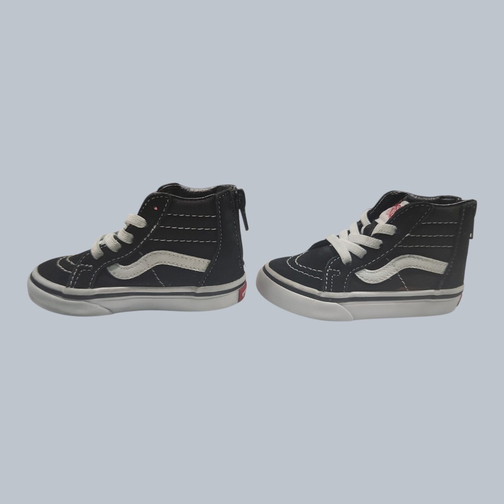 Vans Sk8-Hi Shoes Youth Size 5 Black White Canvas High Top Kids Skate Sneakers - Picture 2 of 6
